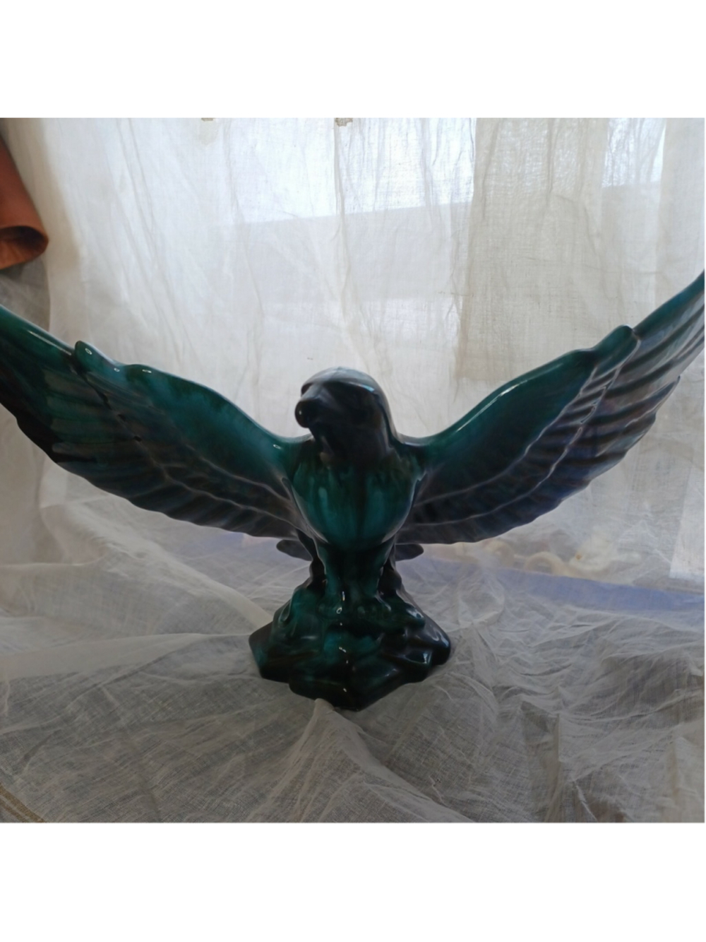 Blue Mountain Pottery Soaring Eagle 14.5" Wing Span Green Glaze BMP